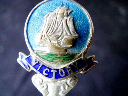*****THE SHIP VICTORY: ENAMELLED AND CHROMED COLLECTABLE SPOON*****