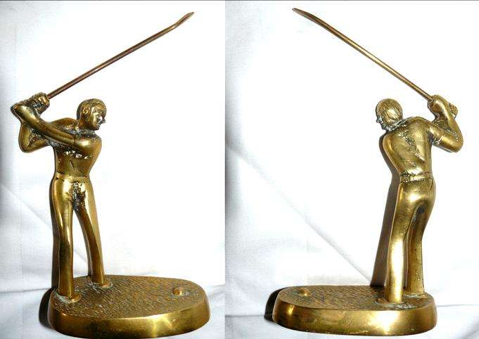 *****COPPER/BRASS? SOLID OLD METAL  GOLFER - - EVER SOO COOOOOL***