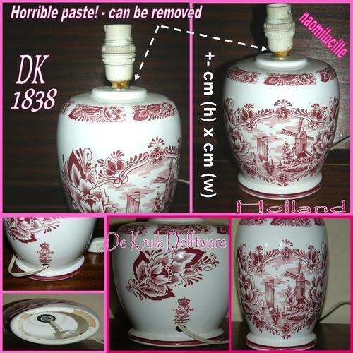 ****BEAUTIFUL*****  DE KRUIK DELFTWARE - HOLLAND 1838 LAMP*****