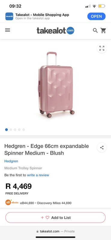 *Brand New* Hedgren- Edge 66cm expandable Spinner Medium - Blush