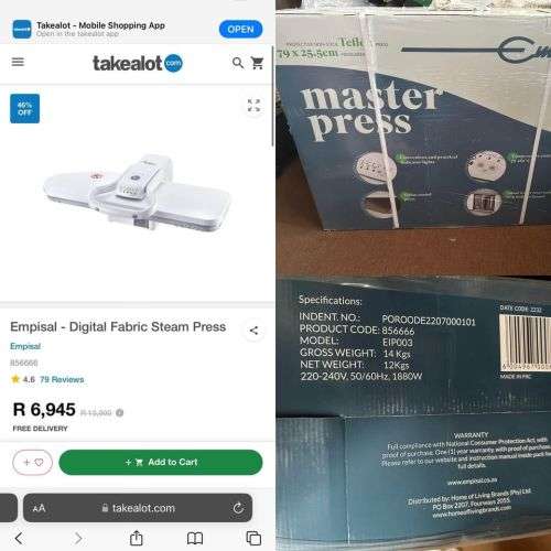 Empisal digital fabric steam press on sale