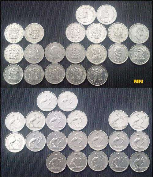 5cent coin set. Second decimal series