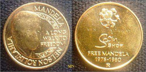 Nelson Rolihlahla Mandela Scoin shop token. (a long walk to freedom)