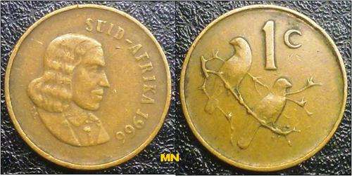 1966 1cent. Afrikaans