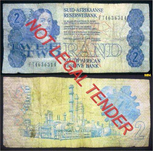 2 Rand note de Kock #FT4636314 (worn)