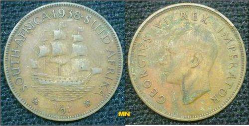 1938 1/2D. SA union half penny