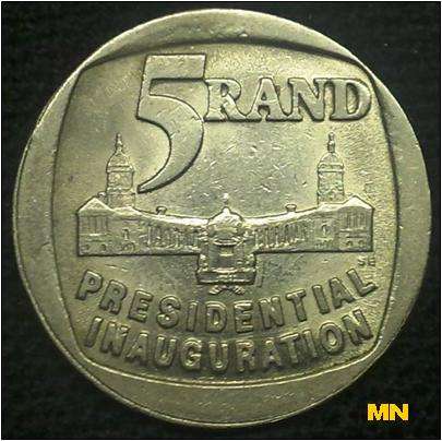 Presidential Inauguration R5. Five rand - 1994