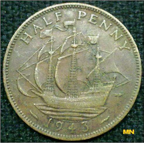Great Britain - Half Penny - 1943