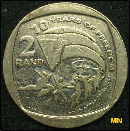 10 Years of freedom - R2 - Two rand - 2004