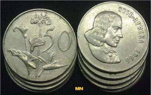 Nickle - 50c - Fifty cent - 1966 Afrikaans (10 available) bid per coin