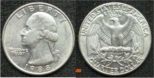 USA - Quarter Dollar - 1988 D
