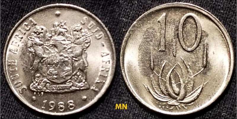 10 Cents SOUTH AFRICA - SUID-AFRIKA - 1988