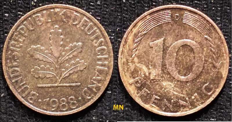 Federal Republic of Germany - 10 Pfennig - 1988