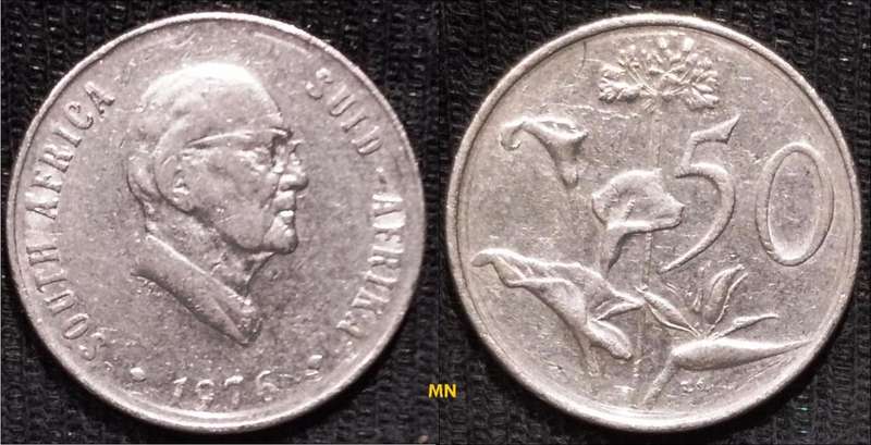 South Africa 50 Cents Jacobus J. Fouché - 1976