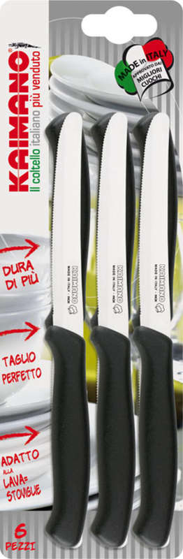KAIMANO ITALICUS - 6 TABLE KNIVES WITH SERRATED BLADE