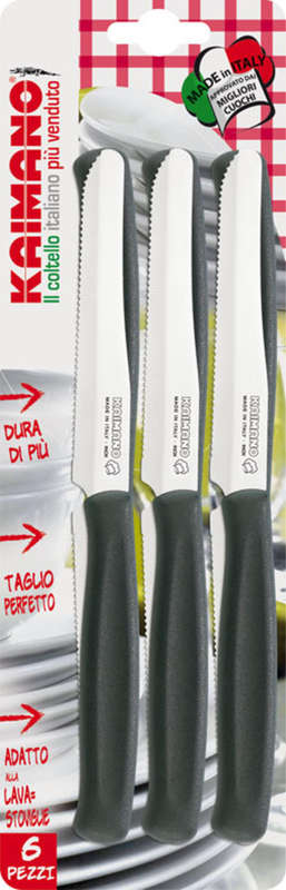 KAIMANO DINAMIK - 6 TABLE KNIVES WITH SERRATED BLADE