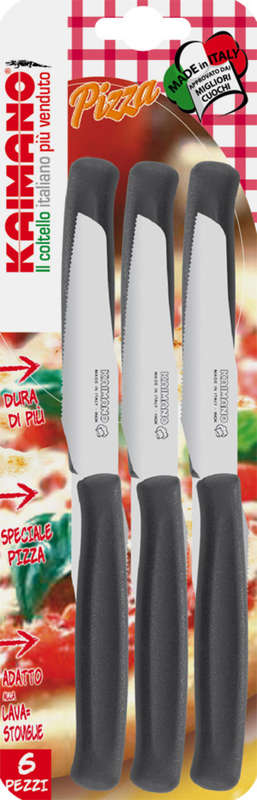 KAIMANO DINAMIK - 6 PIZZA KNIVES - BLACK