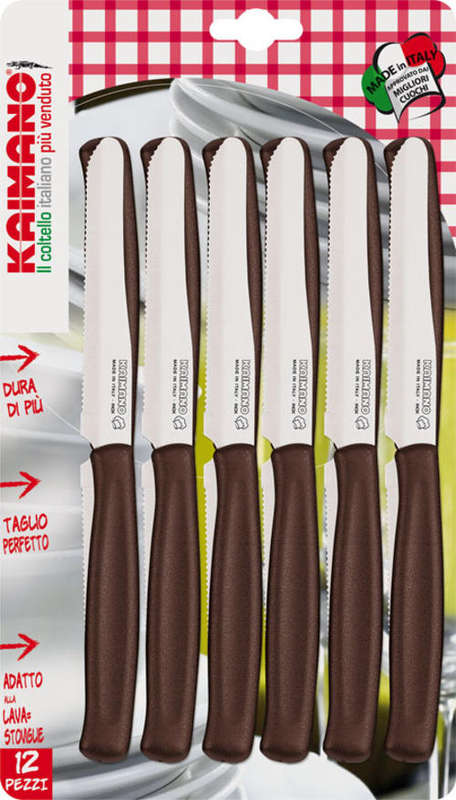 KAIMANO DINAMIK - 12 TABLE KNIVES WITH SERRATED BLADE