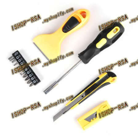 23 PC Set Screwdriver Tape Measure Utility Knife Blades Spirit Level
