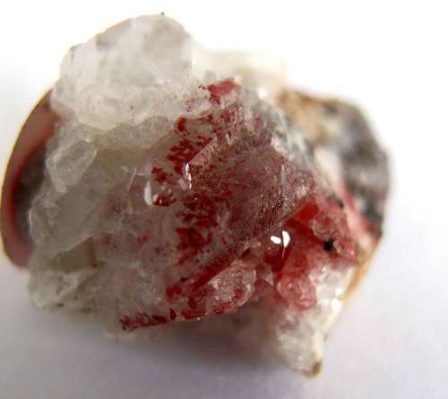 Cinnabar in Calcite, N'Chwaning II, South Africa