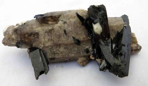 Aegerine & Microline on Quartz, Zomba Mnt, Malawi