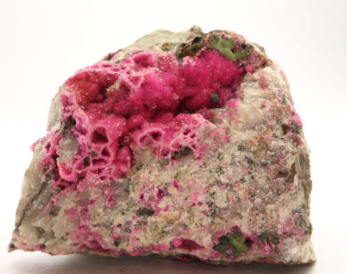 Malachite on Cobaltoan Calcite on Matrix, Tenke Fungurume, DR Congo