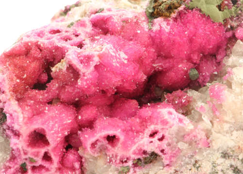 Malachite on Cobaltoan Calcite on Matrix, Tenke Fungurume, DR Congo