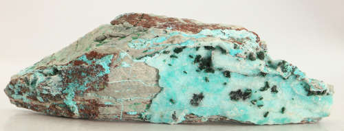 Malachite on Quartz on Chrysocolla on Matrix, Tenke Fungurume, DR Congo