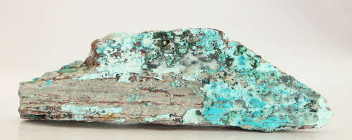 Malachite on Quartz on Chrysocolla on Matrix, Tenke Fungurume, DR Congo