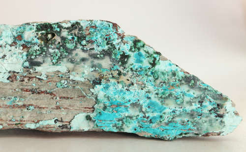 Malachite on Quartz on Chrysocolla on Matrix, Tenke Fungurume, DR Congo