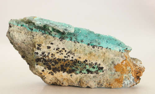 Malachite, Quartz on Chrysocolla, Tenke Fungurume, DR Congo
