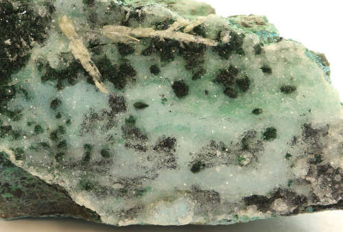 Quartz over Malachite and Chrysocolla on Matrix, Tenke Fungurume, DR Congo