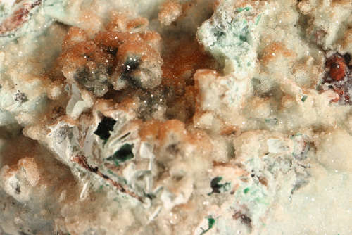 Quartz over Malachite and Chrysocolla on Matrix, Tenke Fungurume, DR Congo