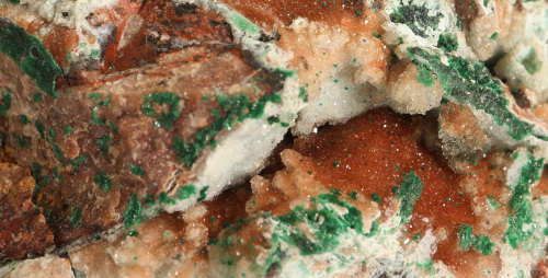 Quartz over Malachite and Chrysocolla on Matrix, Tenke Fungurume, DR Congo