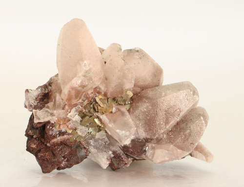 Calcite on Pyrite on Matrix, N`Chwaning II, Northern Cape, South Africa