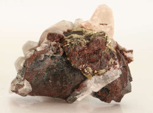 Calcite on Pyrite on Matrix, N`Chwaning II, Northern Cape, South Africa