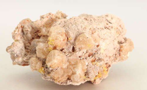Ettringite on Calcite on Brucite, N`Chwaning II, Northern Cape, South Africa