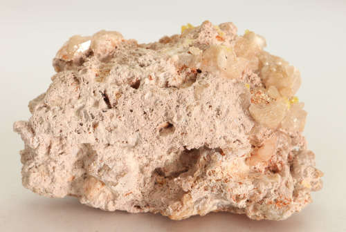 Ettringite on Calcite on Brucite, N`Chwaning II, Northern Cape, South Africa