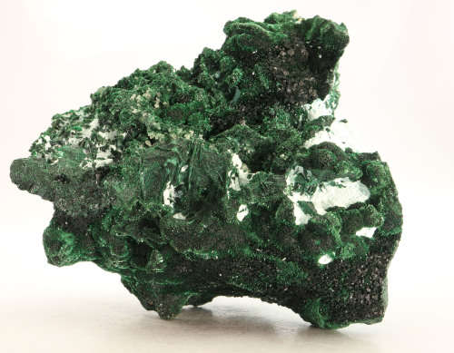 Plancheite on Malachite Cluster, Mashamba West Mine, DRC