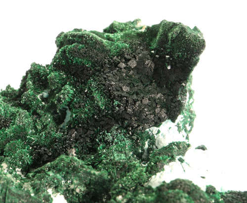 Plancheite on Malachite Cluster, Mashamba West Mine, DRC