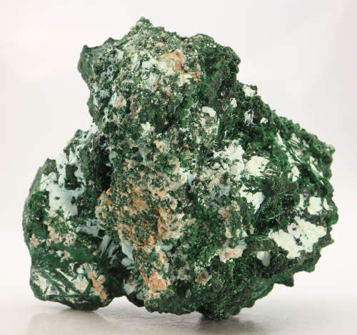 Plancheite on Malachite Cluster, Mashamba West Mine, DRC