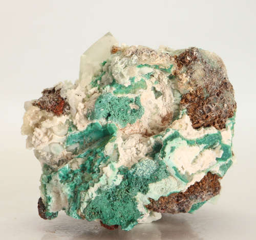 Chrysocolla on Quartz on Matrix, Artonvilla Mine, Musina, South Africa