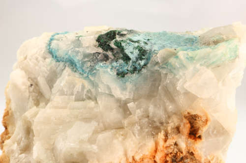 Quartz on Shattuckite on Calcite, Tantara Mine, DRC