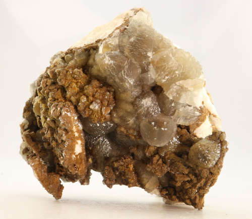 Limonite incl Calcite on Matrix, Tenke Fungurume, DR Congo