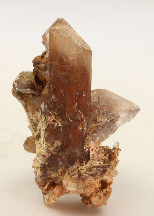Red Hematite in Quartz Cluster, Orange River Area, Northern Cape, South Africa