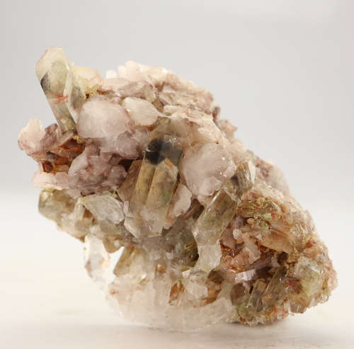 Epidote, Hematite in Quartz Cluster, Artonvilla Mine, Musina, South Africa