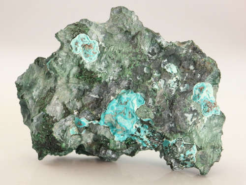 Plancheite and Malachite Cluster, Mashamba West Mine, DRC