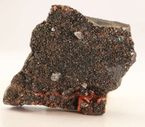 Calcite on Andradite Garnet on Matrix, N`Chwaning II, Northern Cape, South Africa