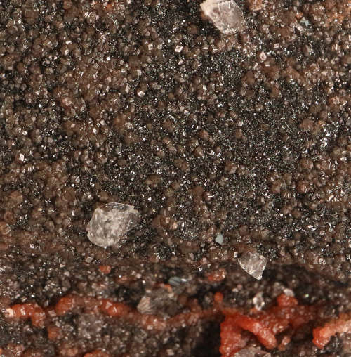 Calcite on Andradite Garnet on Matrix, N`Chwaning II, Northern Cape, South Africa