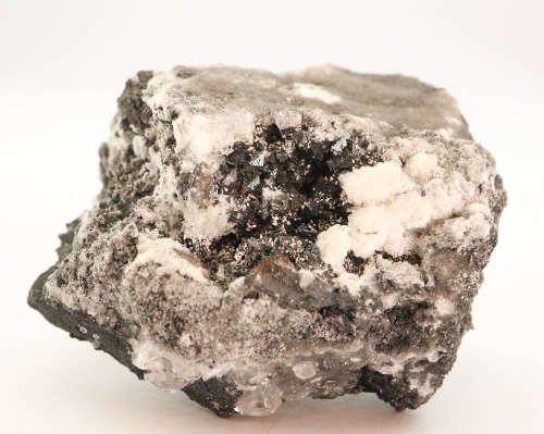 Hausmannite, Calcite on Matrix, N`Chwaning II, Northern Cape, South Africa